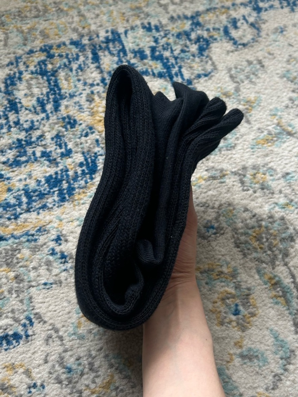 NWOT Black Thigh High Ribbed Socks American Apparel AA - Picture 2 of 3